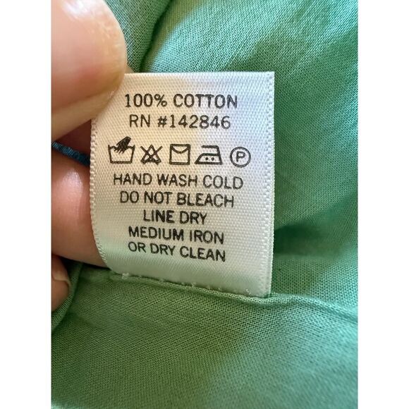 RHODE Women's Saira Floral Print Knee Length Cotton Dress Green Size Large - Picture 9 of 9